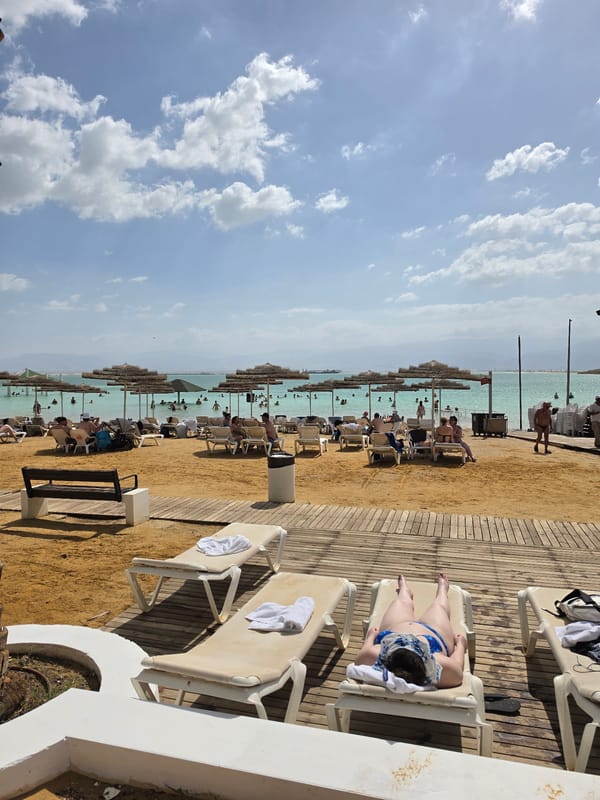 Morning beach scene unfolds at Israeli resort facility
