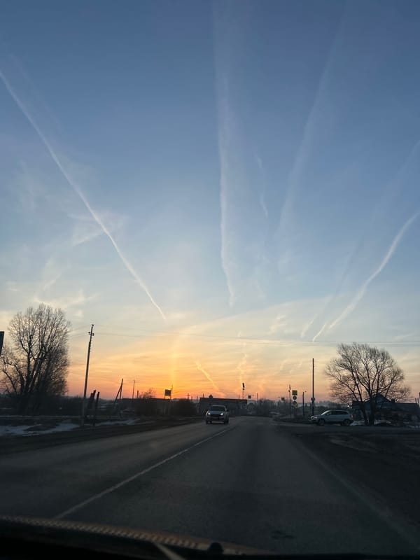 Road views captured in Гаревая Russia during early morning hours