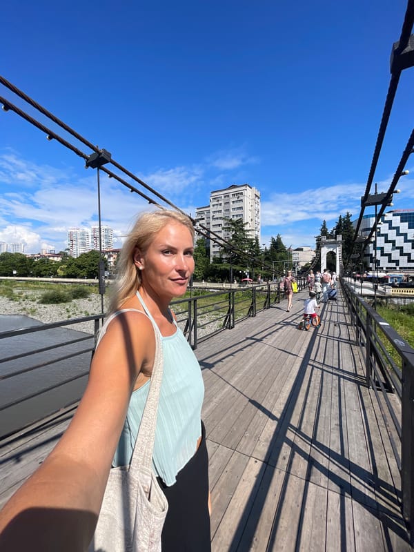 Sochi riverside on a sunny summer afternoon
