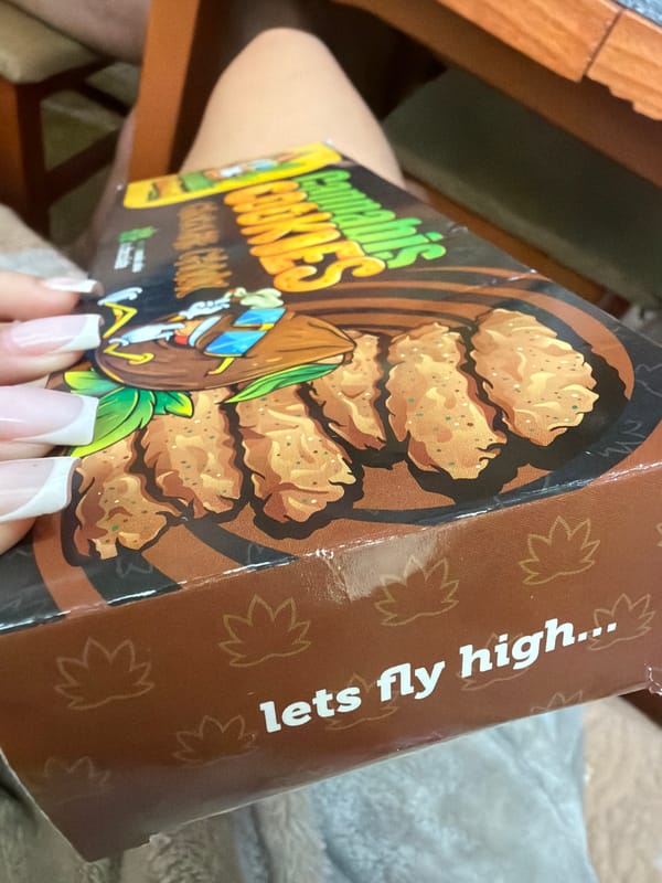 Everyday moments documented in Burgas including cannabis cookies display