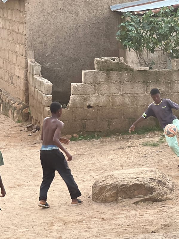 Pickup soccer and hillside life in Jos, Nigeria