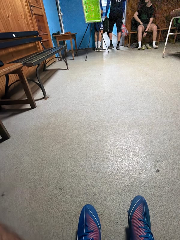 Team gathering photographed in Targovishte locker room