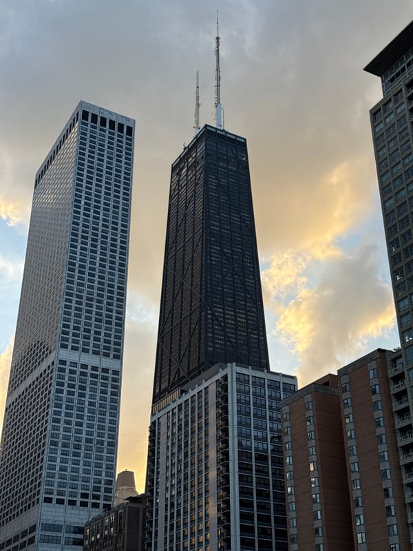 Late-night Chicago: park soccer and skyline shots