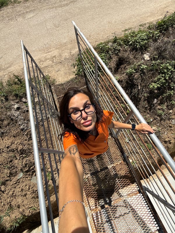 Medical professional taking selfies around Pleven, Bulgaria