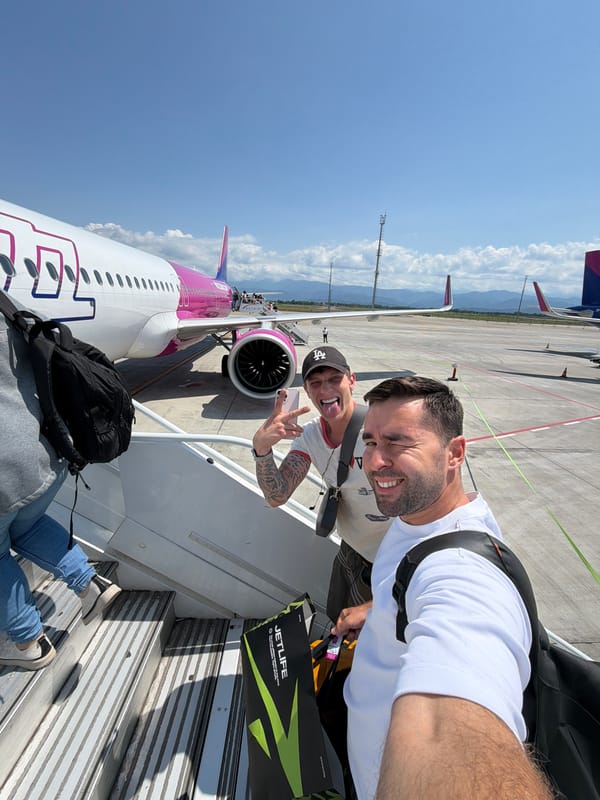 Group heads out from Kutaisi Airport on a Barcelona flight