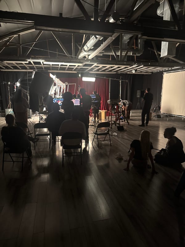 Studio scene captured with seated individuals in Burbank