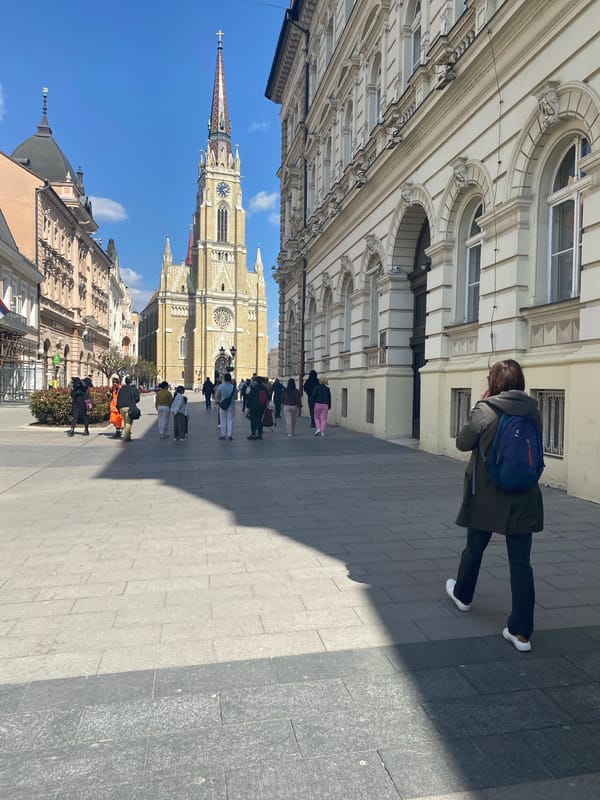 Routine urban life documented across Novi Sad city center