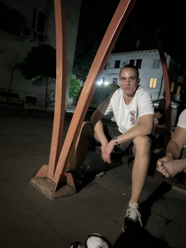 Late evening hangout spot in Vratsa, Bulgaria