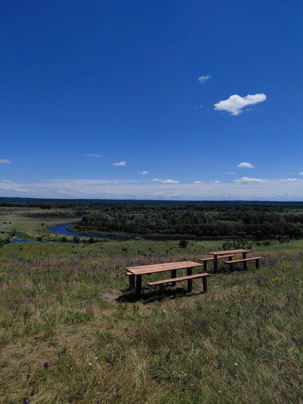 Ukrainian countryside landscape with scenic overlooks and rural pathways