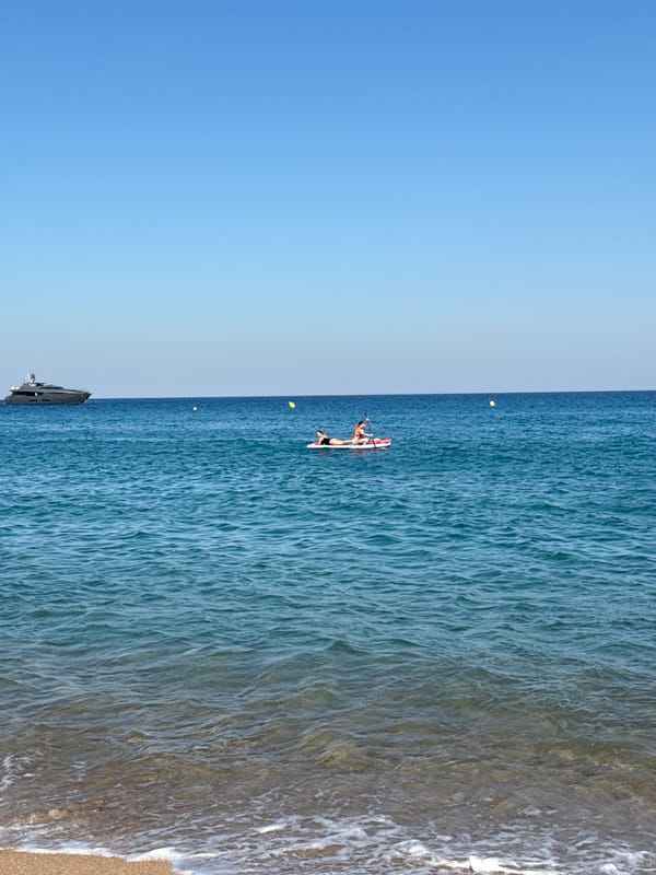 Lazy afternoon on the water in Blanes, Spain
