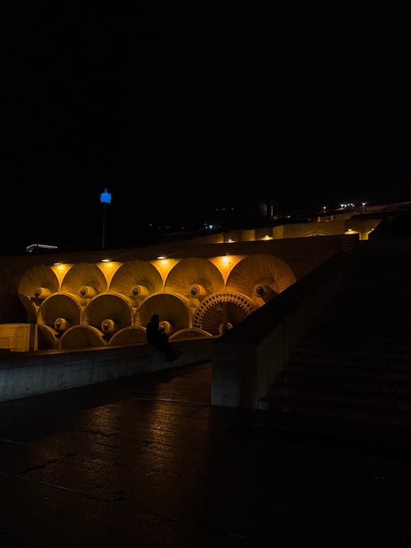 Nighttime memories captured across illuminated Yerevan landmarks and streets