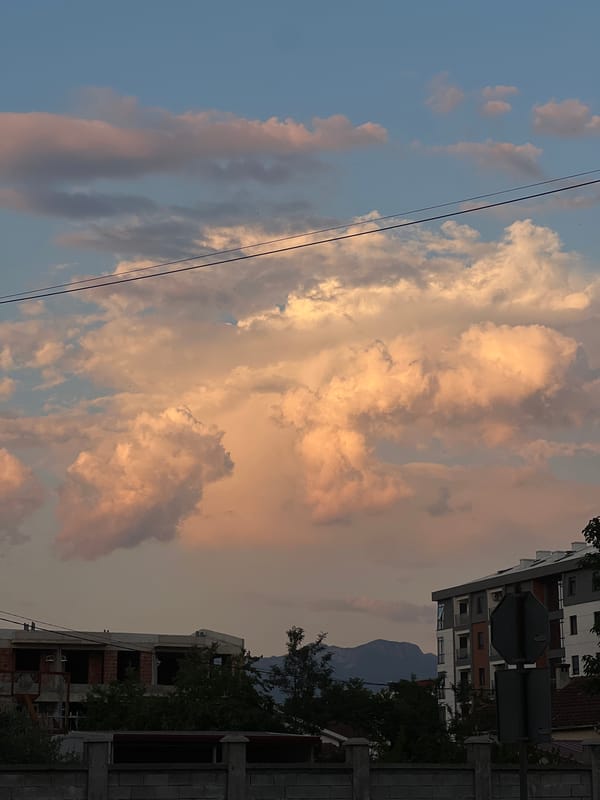 Colorful sunset skies observed over Podgorica, Montenegro