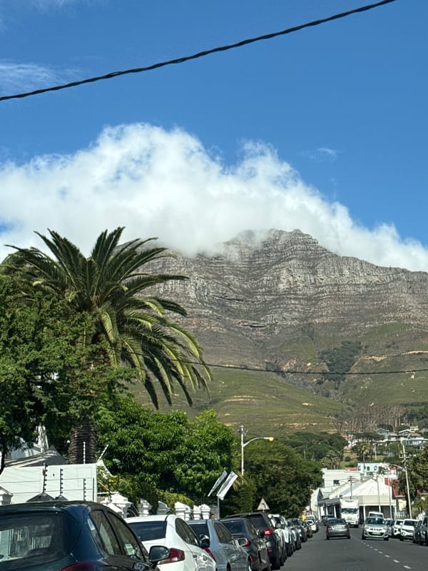 Table Mountain shrouded in clouds observed across Cape Town