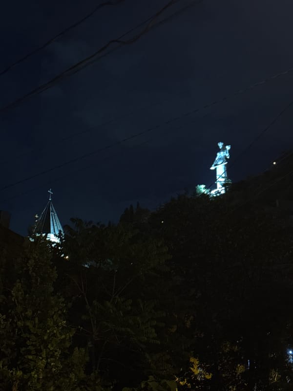 Nighttime street scenes documented across historic Tbilisi districts