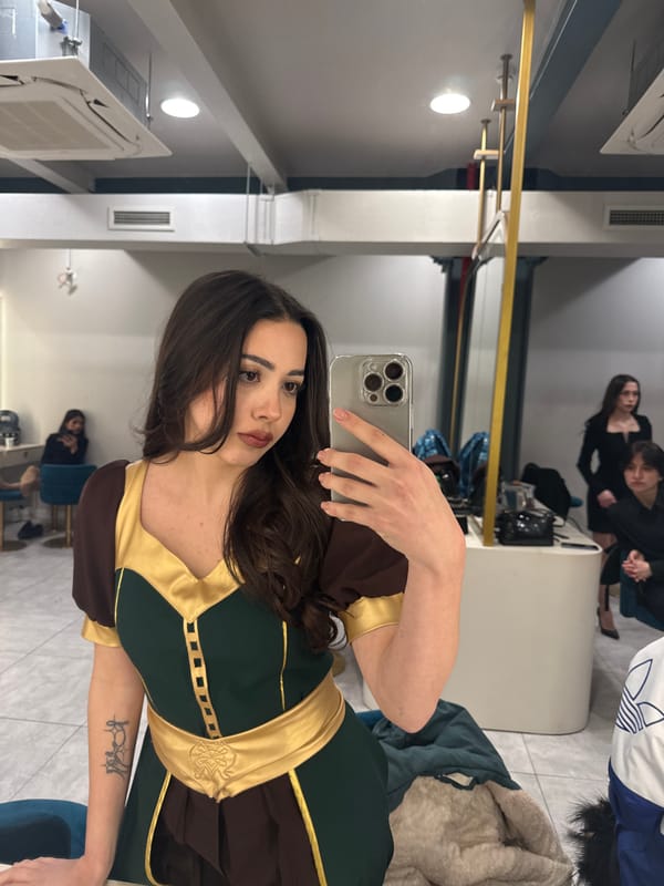 Woman takes selfies in costume around Yerevan