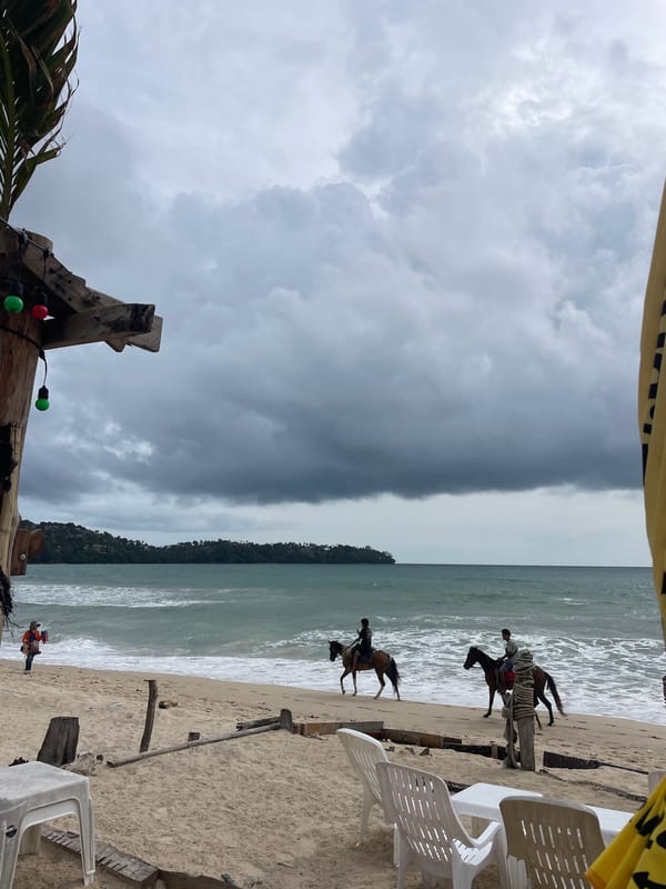 Overcast morning captures empty beach furniture in Choeng Thale