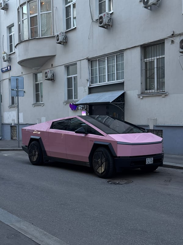 Custom Pink Tesla Cybertruck Spotted on Moscow Streets