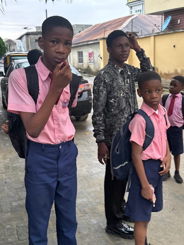 School uniforms and street life in Ado, Nigeria