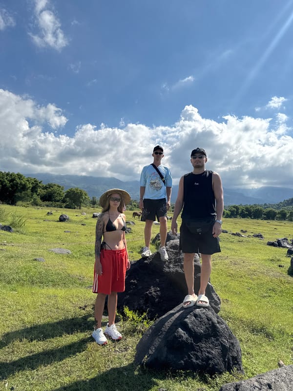 Morning horseback riding session captured in Indonesian countryside