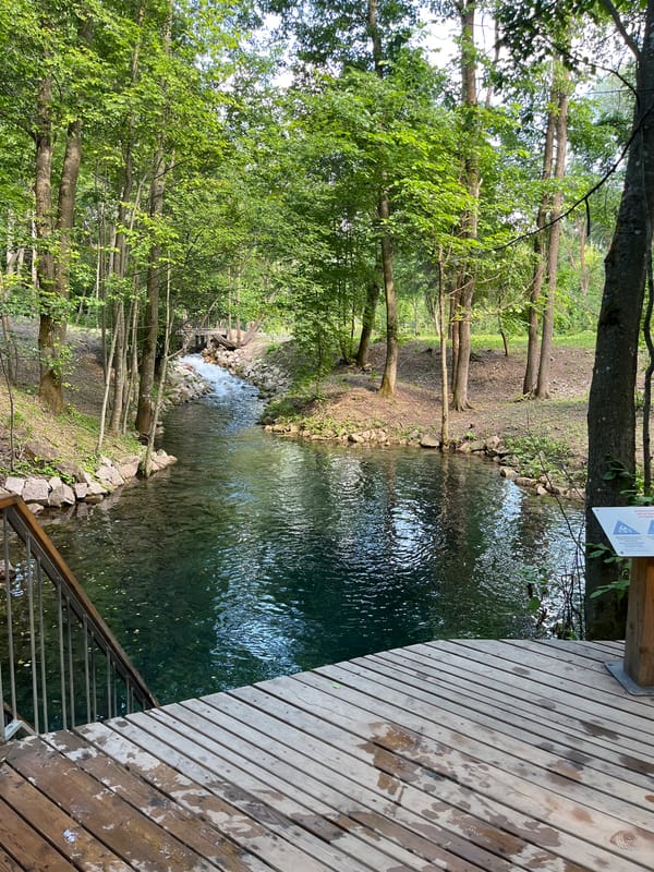 Turquoise spring pool inside Kazan's Chatyr Tau nature reserve