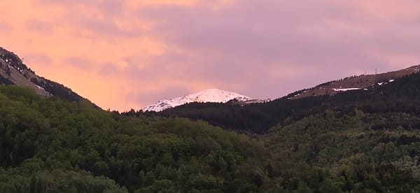 Dusk mountain landscape captured in Benasque, Spain