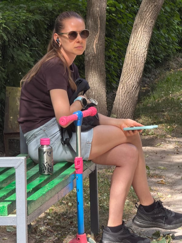 Casual morning activity in and around an outdoor park