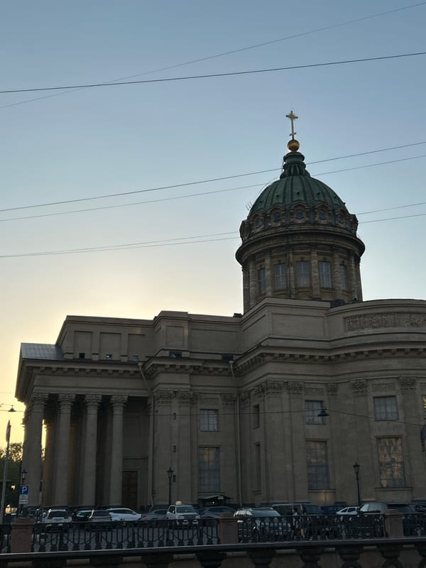 Evening documentation of Saint Petersburg landmarks and street scenes