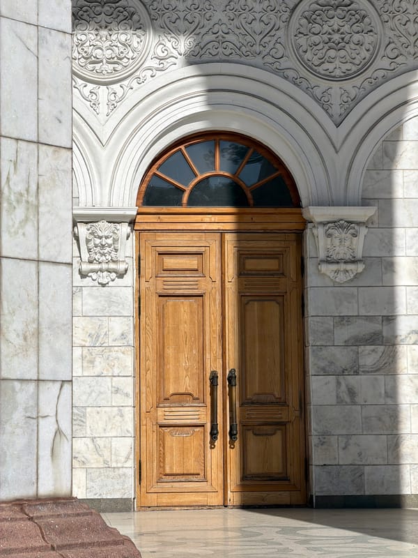 Architectural tour documented across central Bishkek, Kyrgyzstan