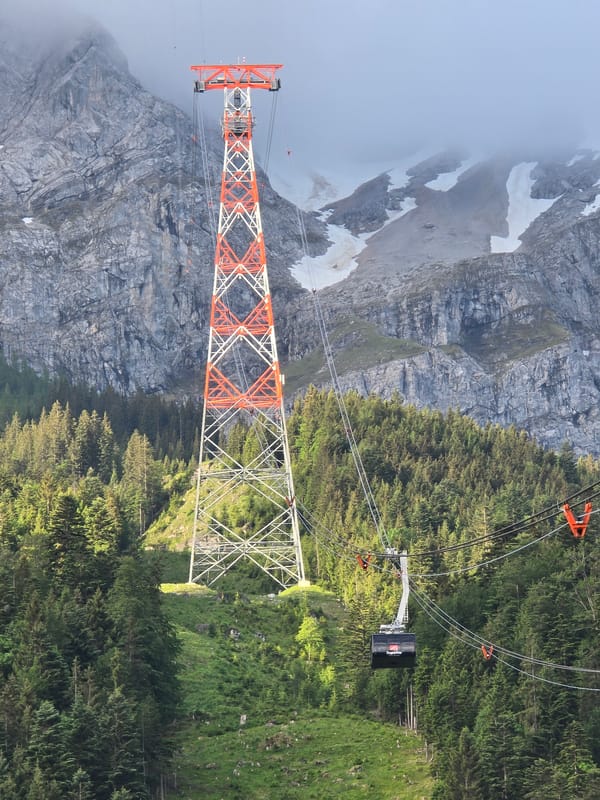 Early morning cable car operations documented in Grainau, Germany