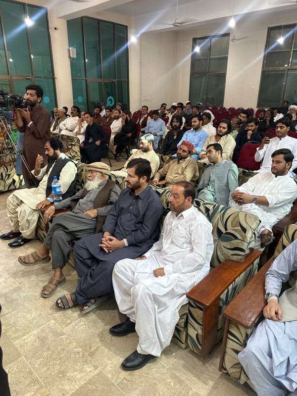 Traditional gathering recorded at indoor meeting in Quetta