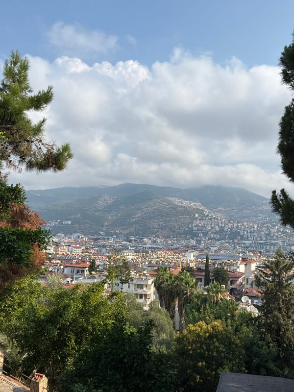 Panoramic views over Alanya from a hillside overlook