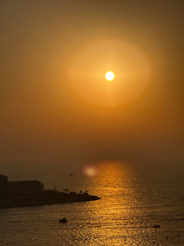 Dubai sunset over the Gulf, multiple angles from JBR area