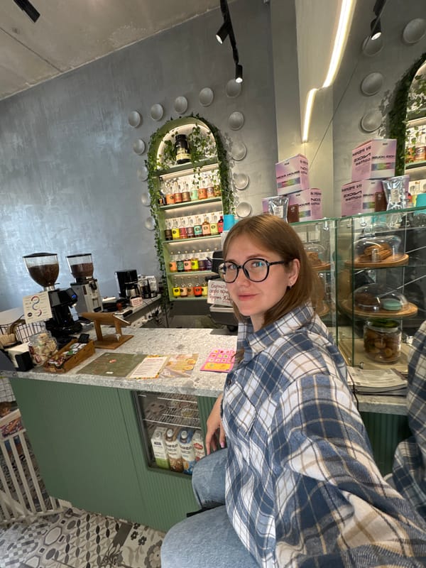 Morning café visit and coffee-making in Perm, Russia