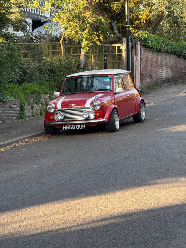 Red Mini Cooper spotted parked on London street
