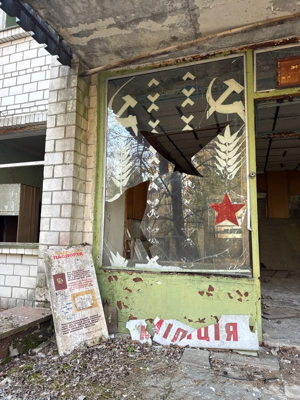 Abandoned Prypiat buildings photographed showing Soviet-era decay