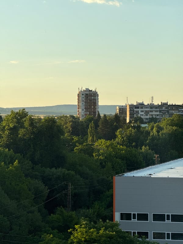 Lovech cityscape glowing under late afternoon light