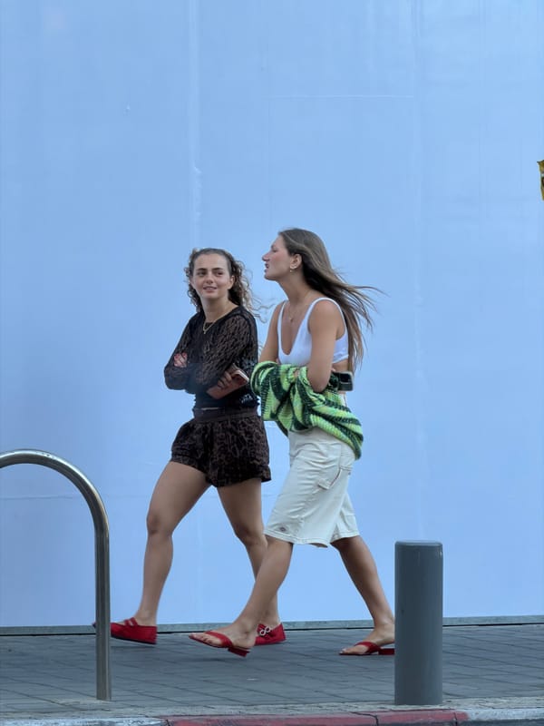 Tel Aviv street life and café visits documented midday