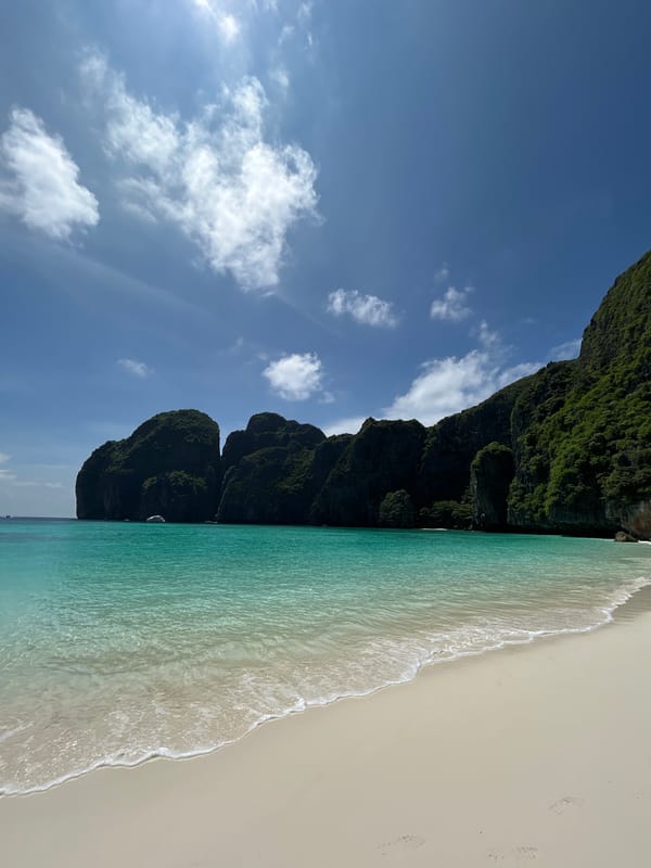 Maya Bay's beaches and limestone cliffs, Ao Nang