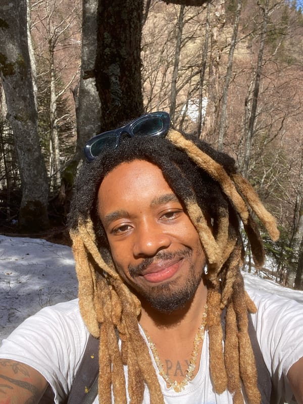 Portrait photographed in wooded area of Saint-Michel-les-Portes, France