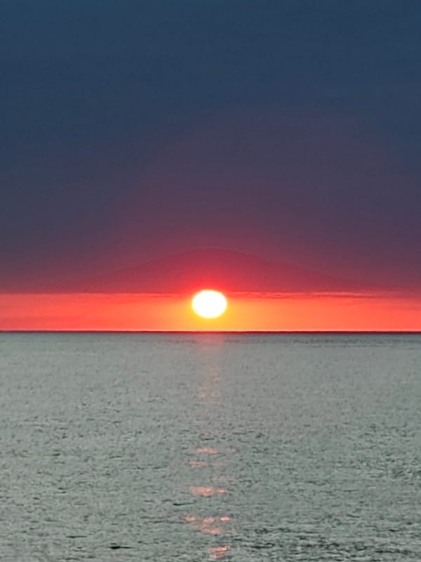 Dramatic sunset captured over Black Sea near Kobuleti, Georgia