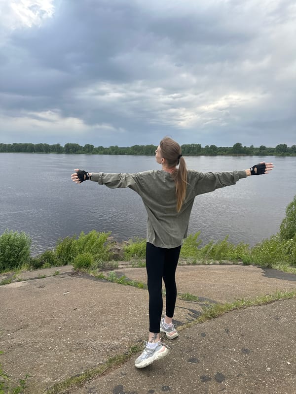 Afternoon cycling and walking activity along Chaikovsky riverbank