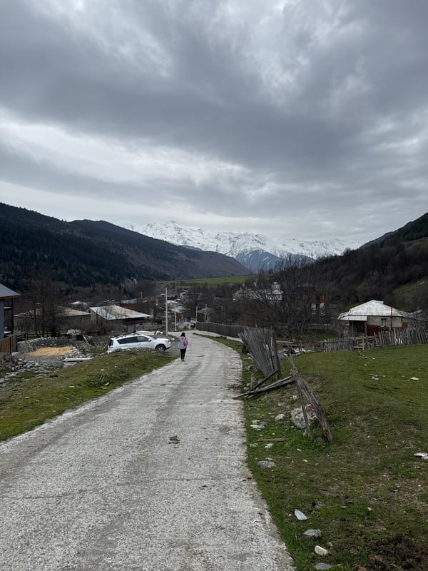 Daily life continues in mountain town of Mestia, Georgia