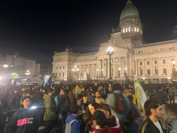 Environmental protesters demonstrate at Argentine Congress building in Buenos Aires