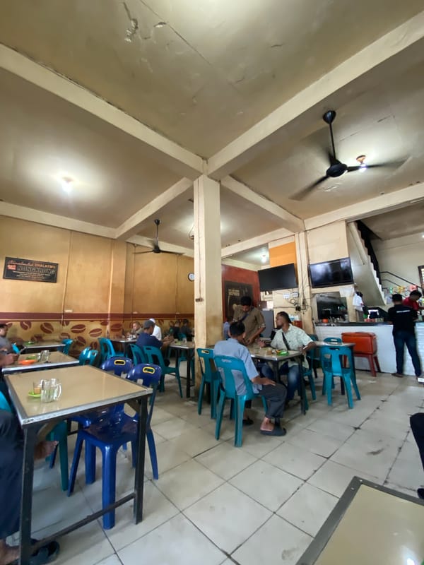 Casual café scene in Lhokseumawe, Indonesia