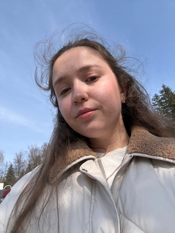 Woman takes selfie in Izhevsk, Russia