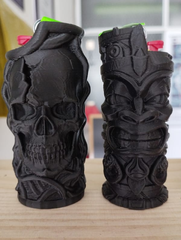 3D prints, a home altar, and palm leaves up close