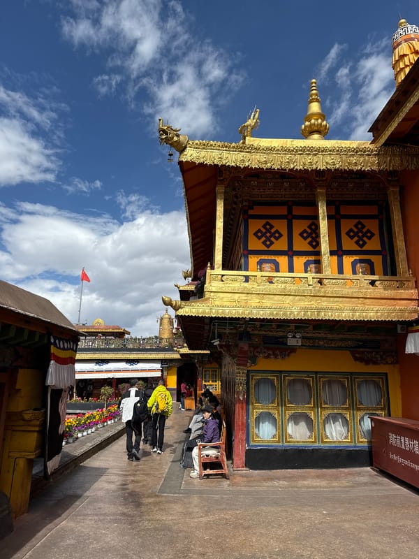Morning religious activities observed at Potala Palace complex in Lhasa