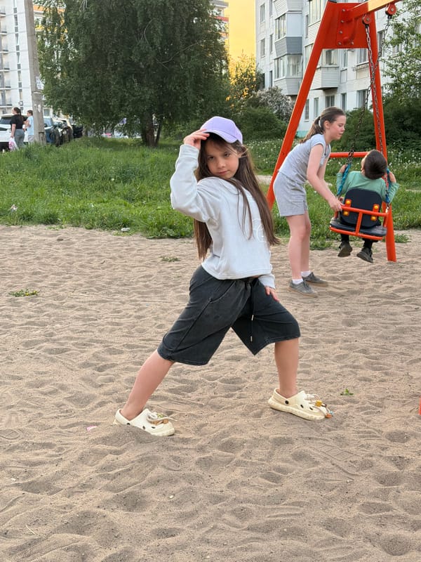 Families enjoy afternoon playground time in Chaikovsky, Russia