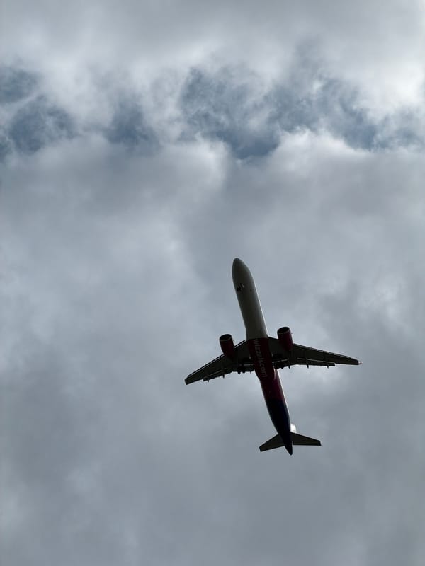 Wizz Air flight observed over Burgas parking area