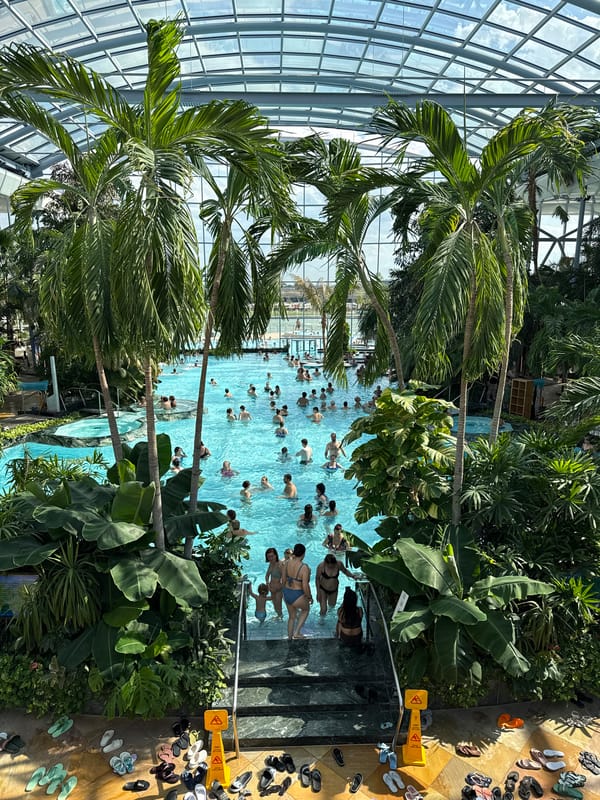 Inside a tropical water park in Săftica, Romania